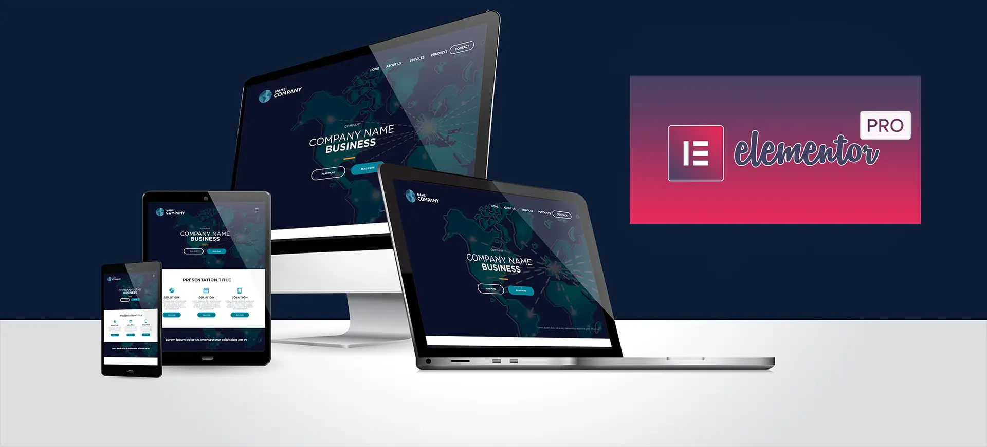 Moderne Website auf verschiedenen Geräten